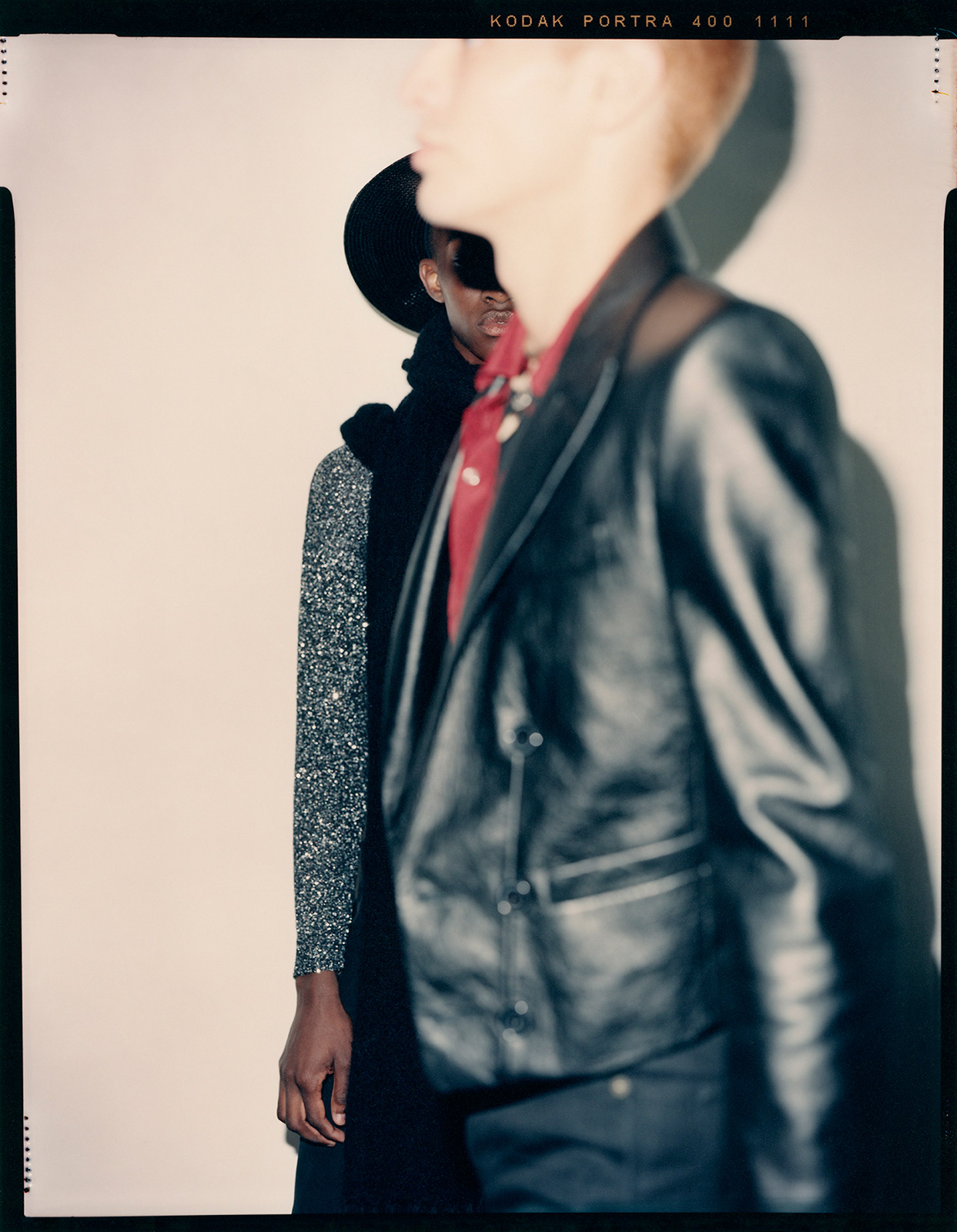 Composition in black and glitter