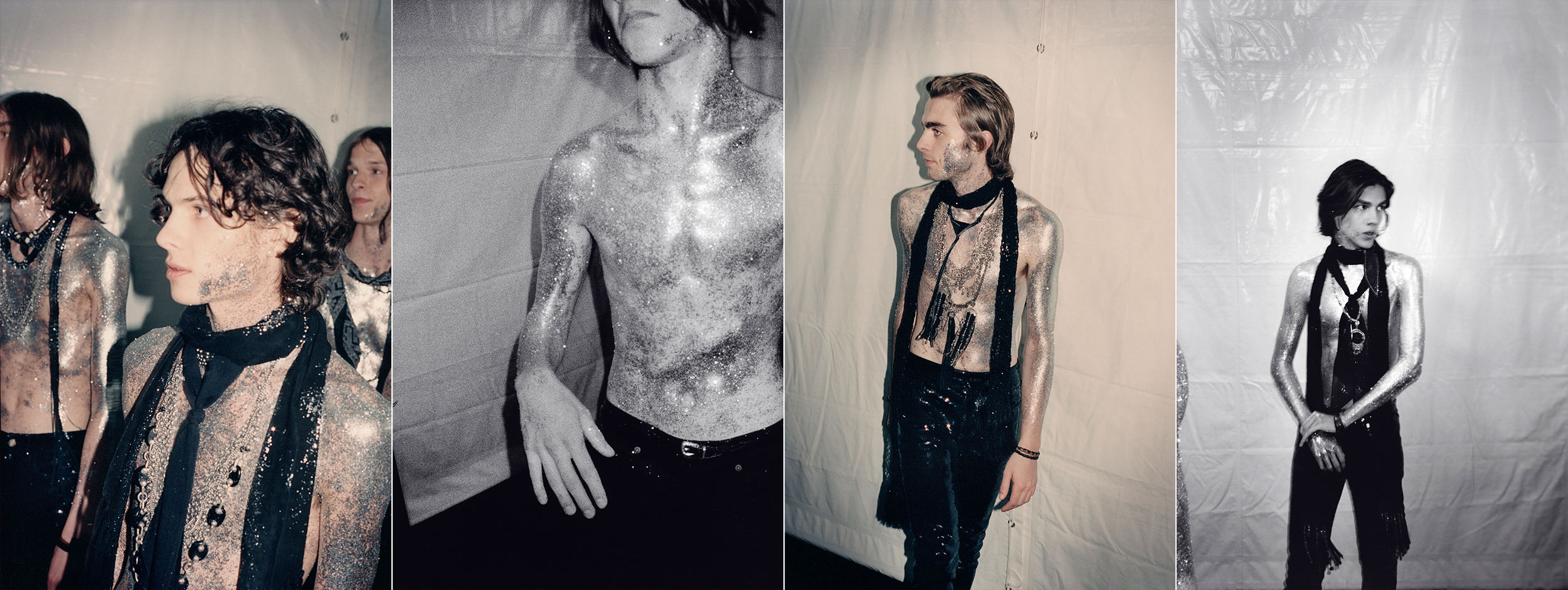 Composition in black and glitter