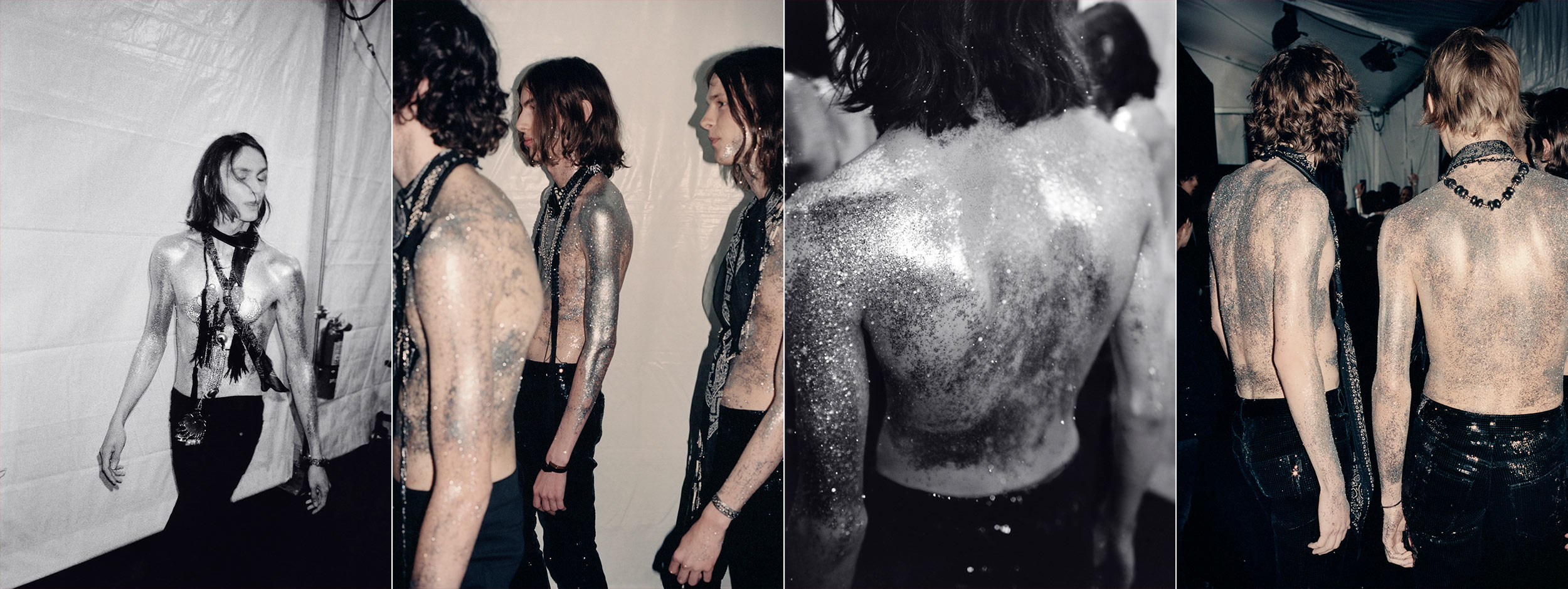 Composition in black and glitter