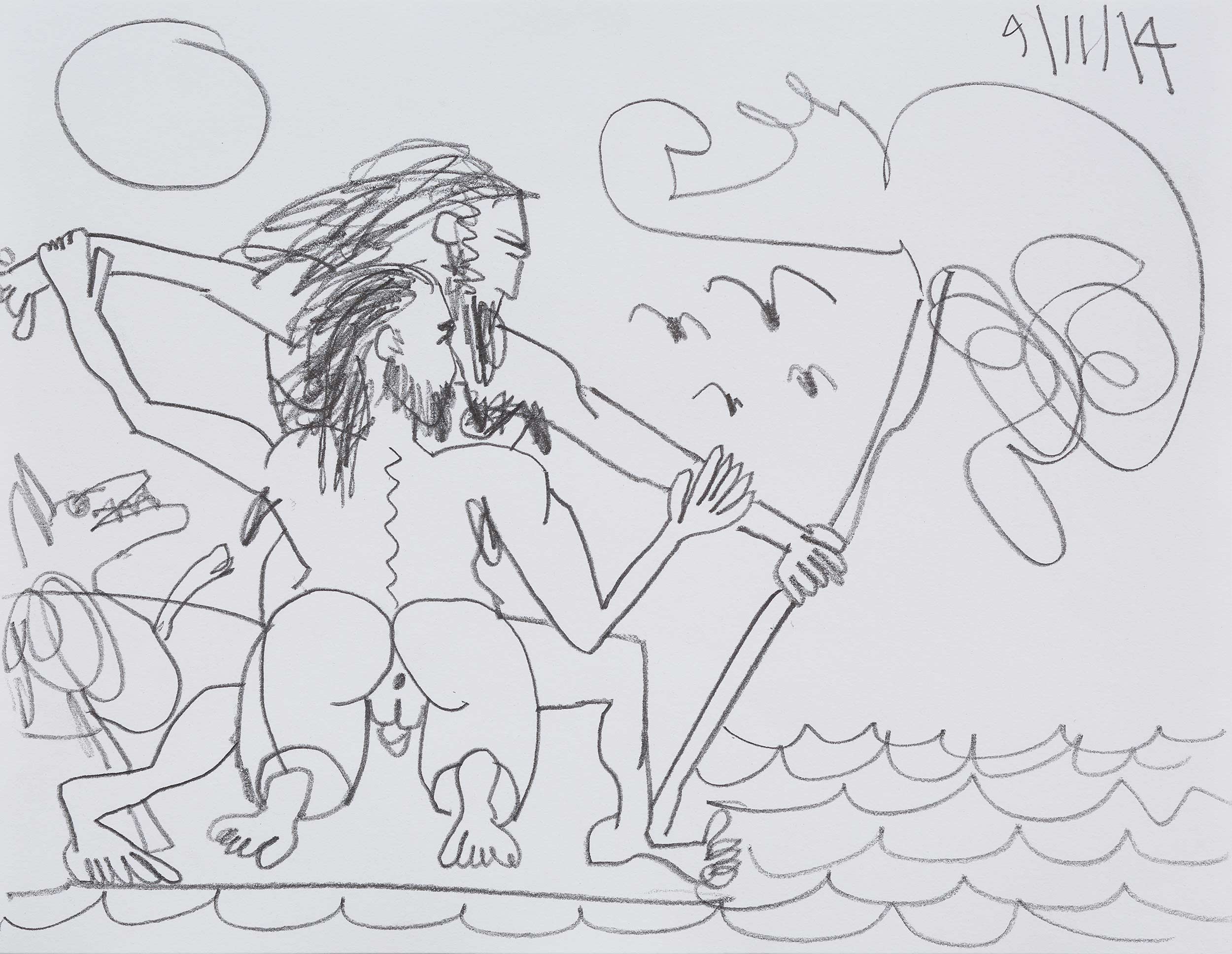 Wrestler Studies by Carroll Dunham