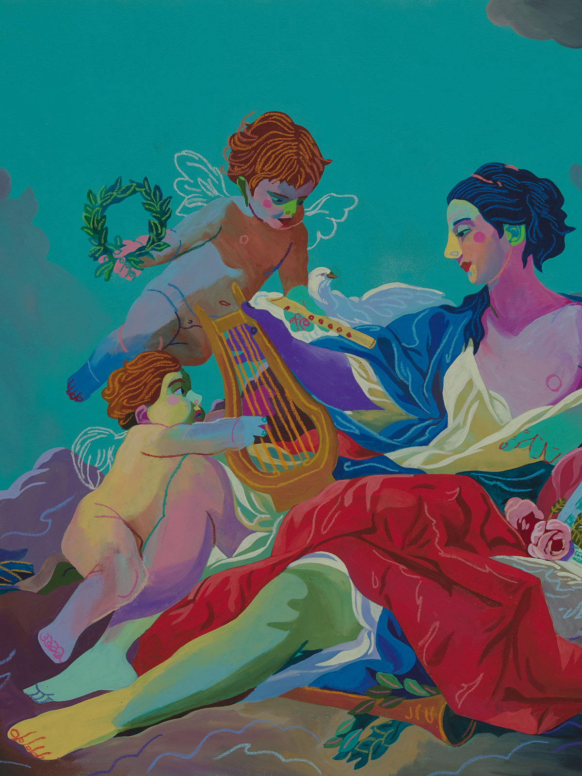 Andy Dixon’s colorful commentary on the comedy of desire