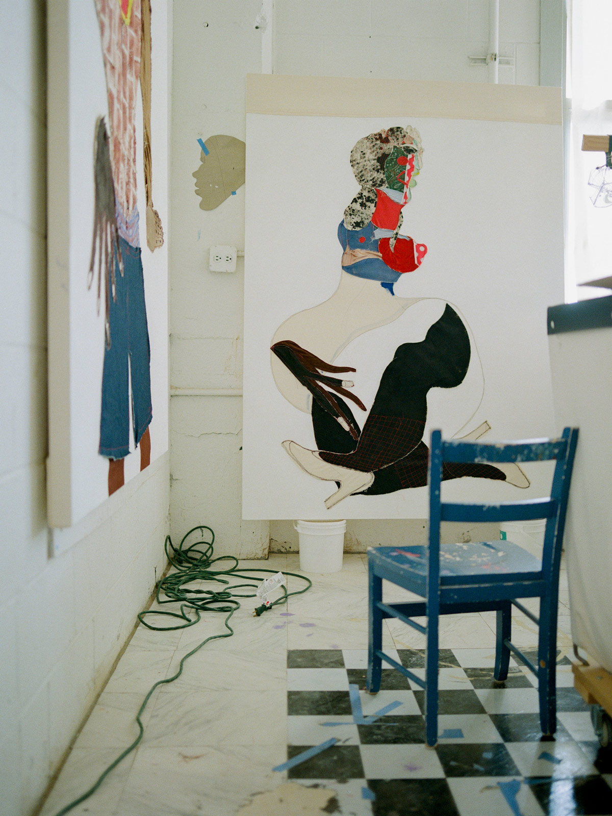 An afternoon in New Haven with Tschabalala Self, the artist with Louis Vuitton and Pilar Corrias at her feet