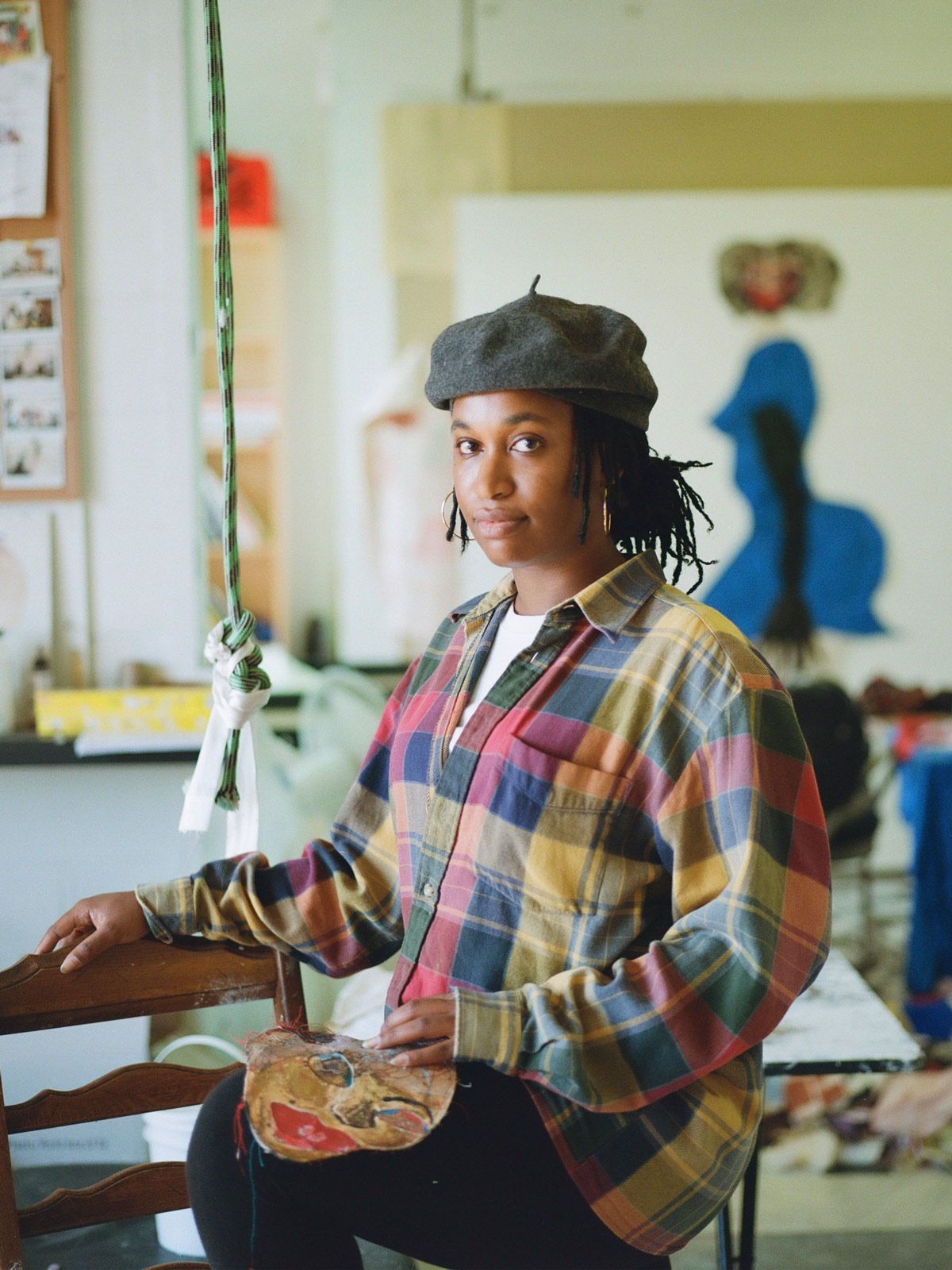 An afternoon in New Haven with Tschabalala Self, the artist with Louis Vuitton and Pilar Corrias at her feet