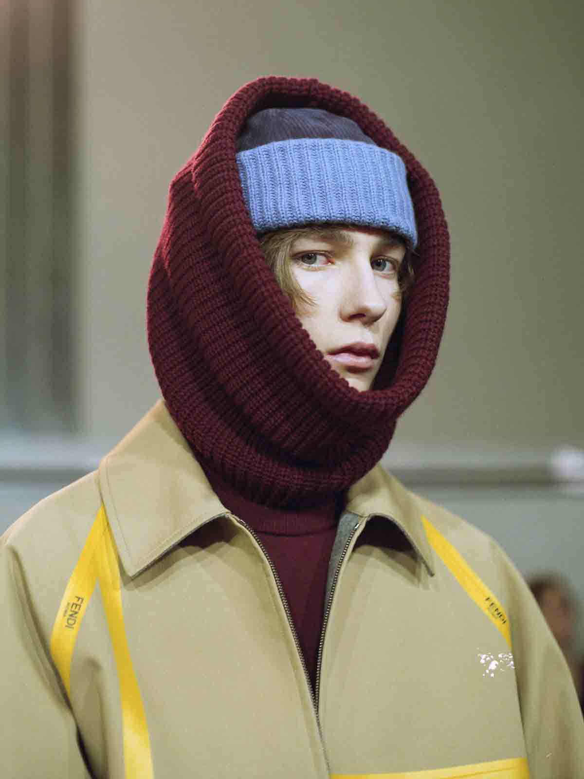 Shape-shifting outerwear and chameleon color at Fendi