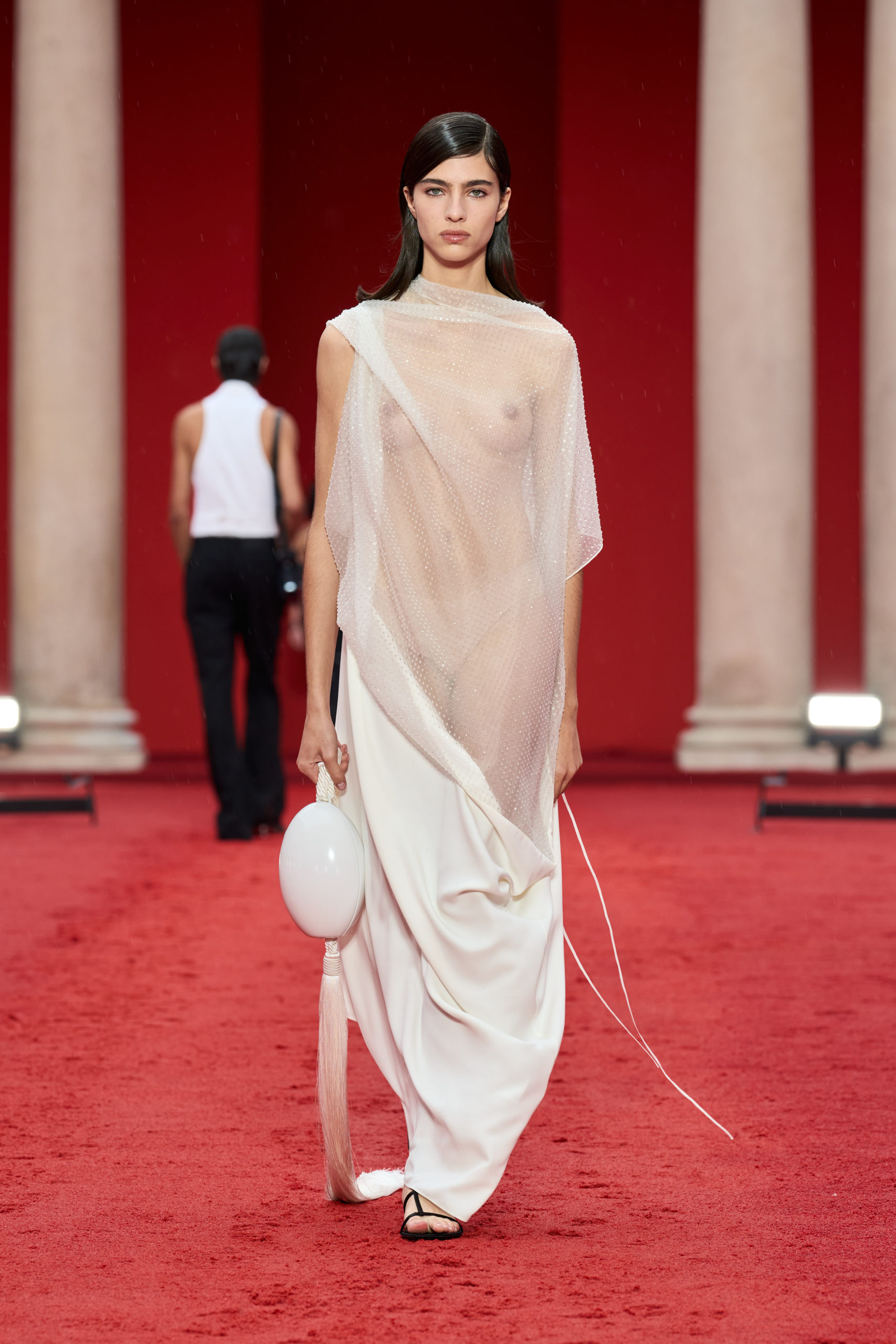 In his debut for Ferragamo, Maximilian Davis imagines old muses in modern form