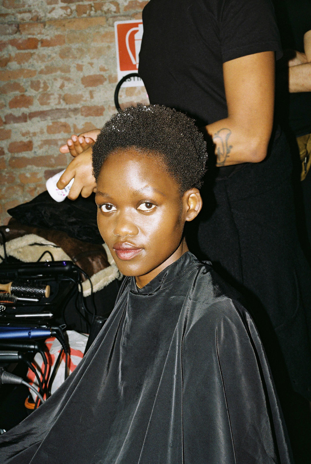 Backstage at Philosophy di Lorenzo Serafini’s elegant and erotic Milan Fashion Week show