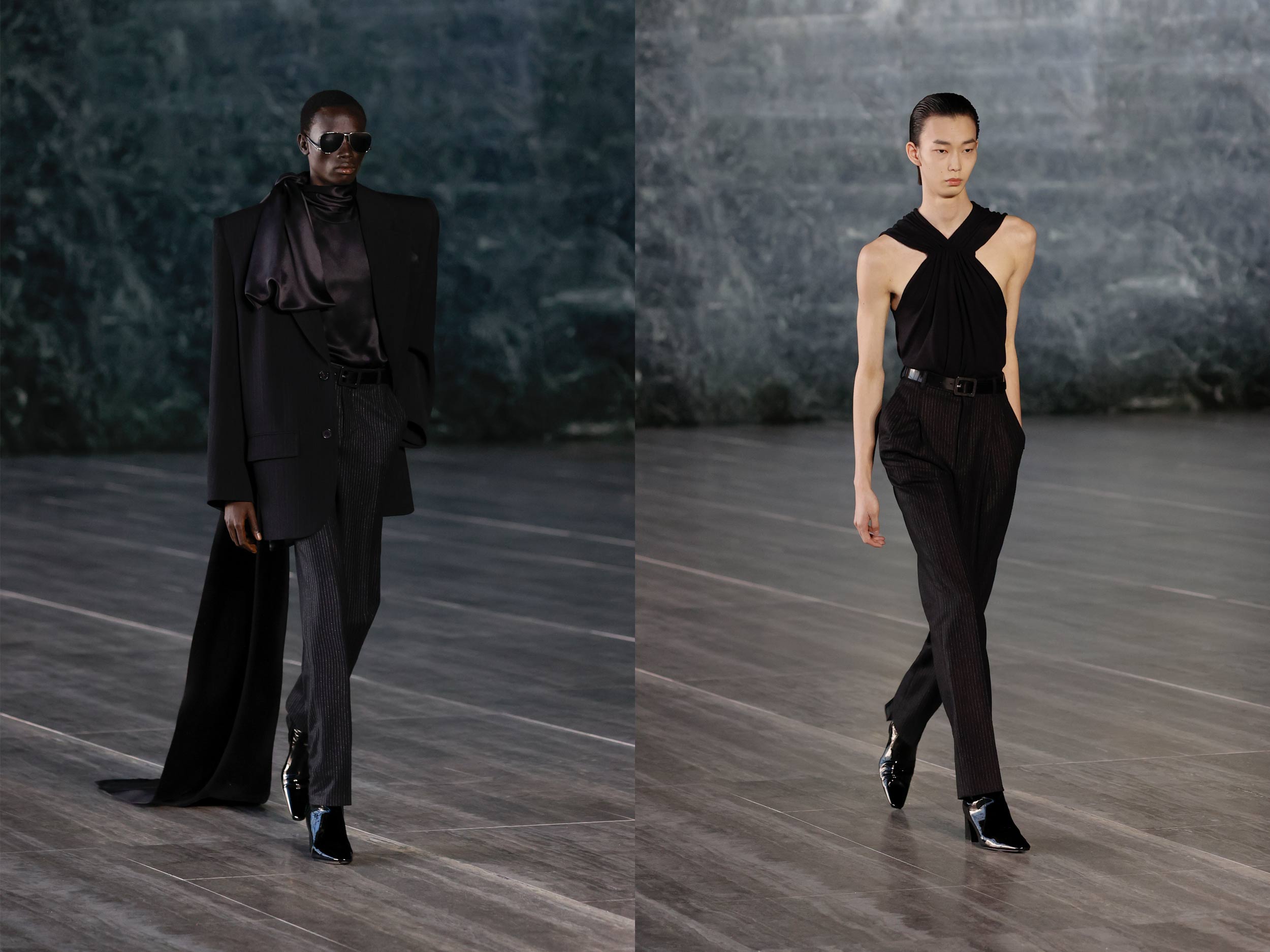 Saint Laurent renders classic suiting light-as-air