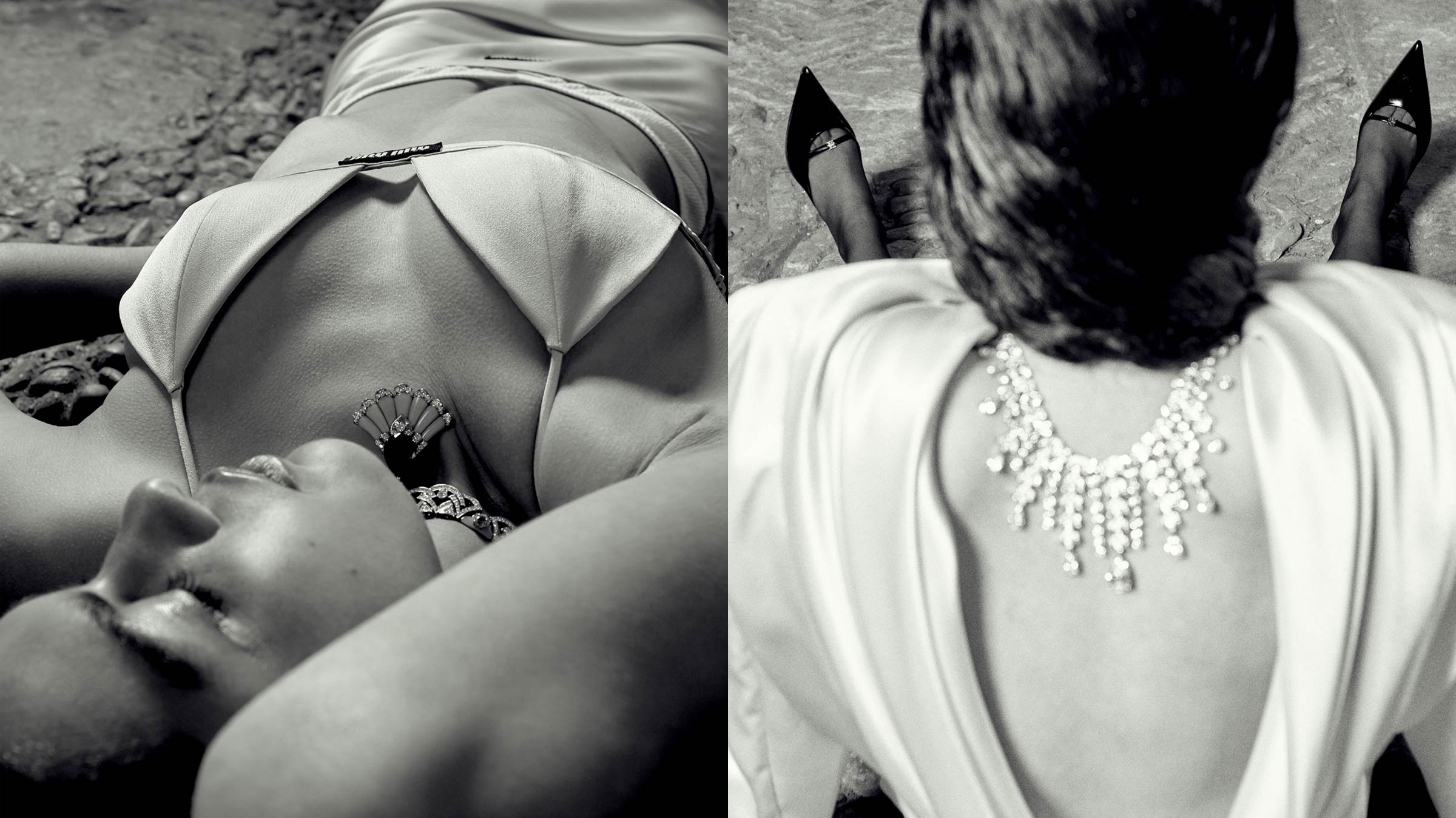 Walking Through Clear Water In A Pool Painted Black