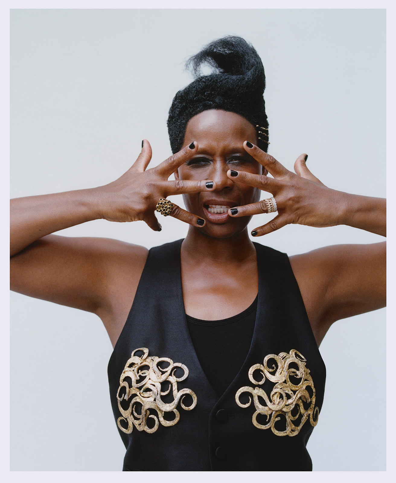 Multidisciplinary artist Mickalene Thomas transforms before the lens for her debut as the indomitable model Mickey!