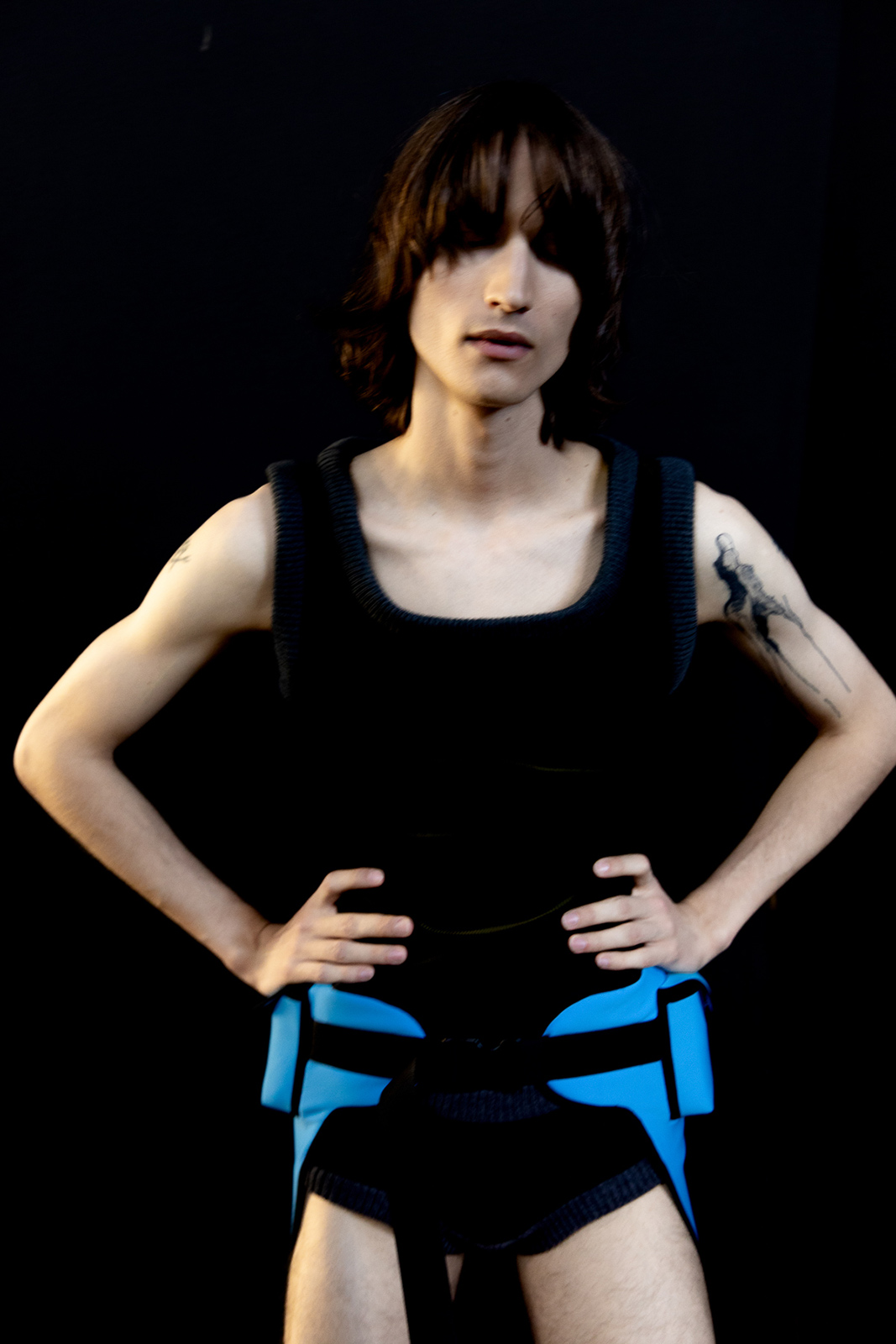 Backstage at Duran Lantink’s debut show for Jean Paul Gaultier