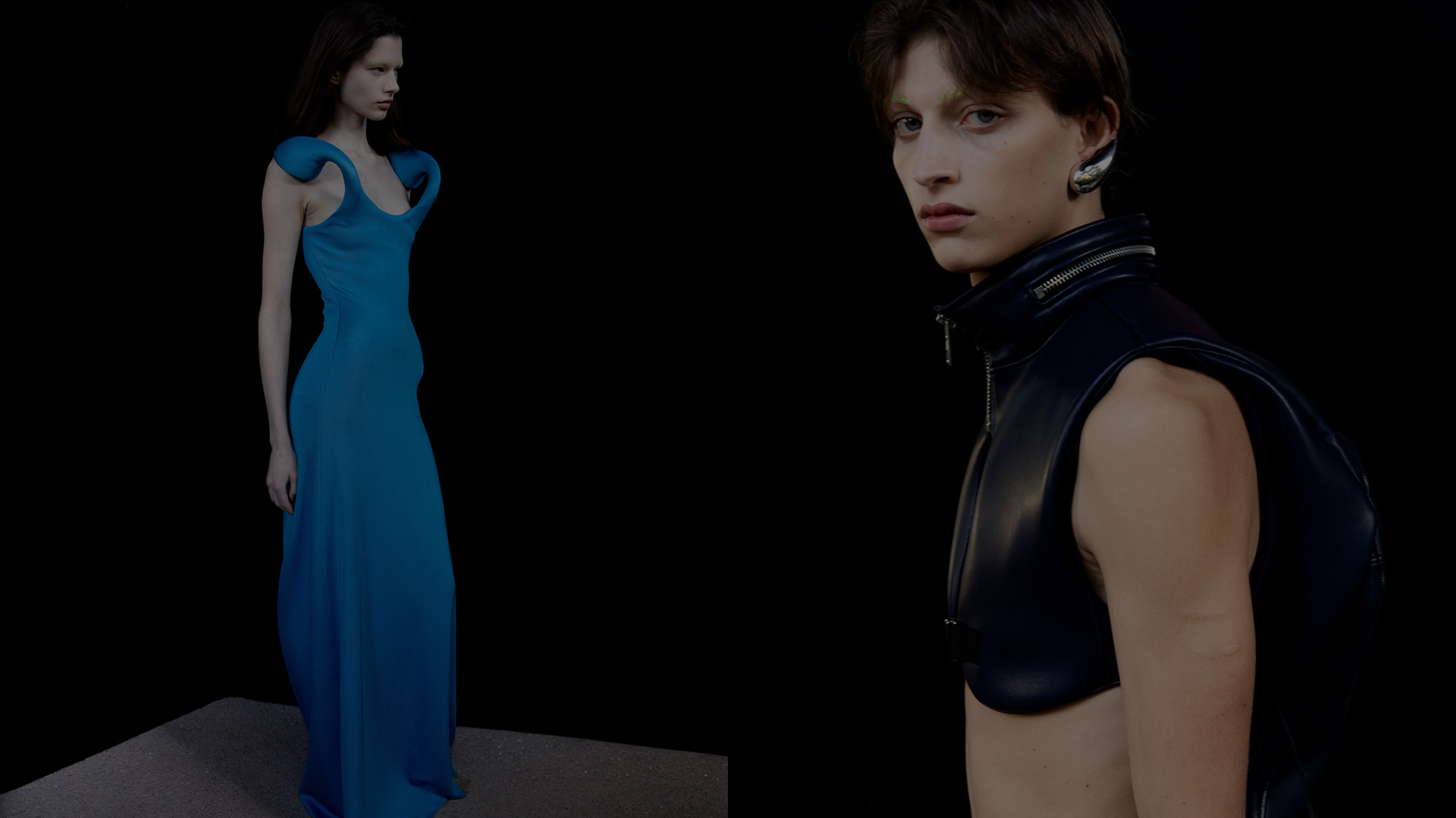 Backstage at Duran Lantink's debut show for Jean Paul Gaultier